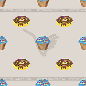 Desserts-seamless pattern background with - vector image