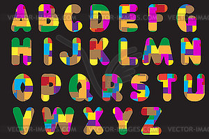 Abstract ABC in bright summer color. Cool carnival - vector clipart / vector image