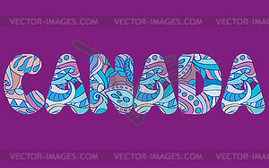 Words CANADA concept written in colorful abstract - vector clipart