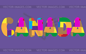 Words CANADA concept written in colorful abstract - color vector clipart