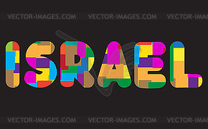 Words ISRAEL concept written in colorful abstract - vector clip art