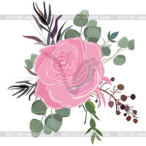 Delicate bouquet for your beloved, for weddi - vector image