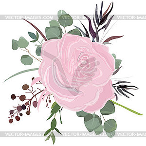 Delicate bouquet for your beloved, for weddi - vector image