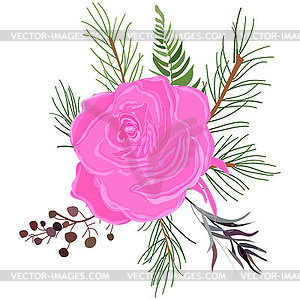Delicate bouquet for your beloved, for weddi - vector image