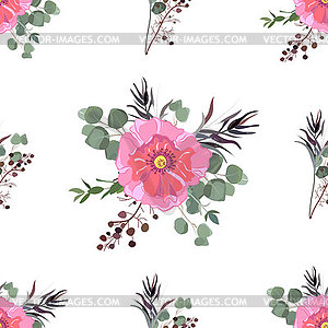 Floral seamless summer pattern, beautiful flower - vector clipart