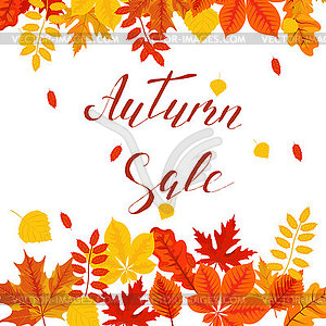 Banner with colored autumn leaves for bright, - vector EPS clipart