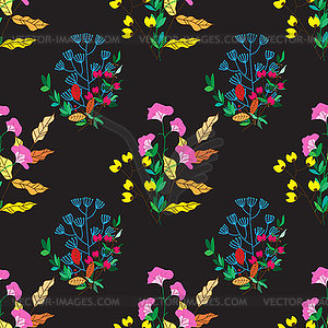 Delicate plant pattern for textile, Wallpaper - vector image