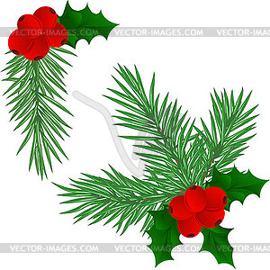 christmas branch tree vector clipart