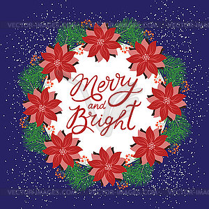 Merry Christmas calligraphy greeting card. - vector clip art