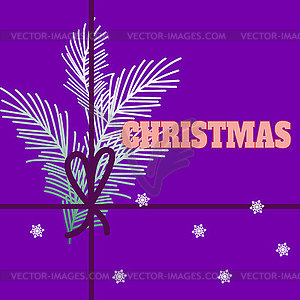 Christmas and new year design with beautiful plant - vector clipart
