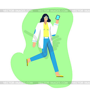 Character of blogger. Can be used for web banner, - vector image