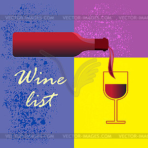 Wine list, menu restaurant, card design templates. - vector image
