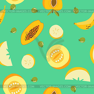 Tropical exotic fruits seamless pattern. Cute - vector clip art