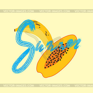 Summer summertime trend lettering with fresh - vector image