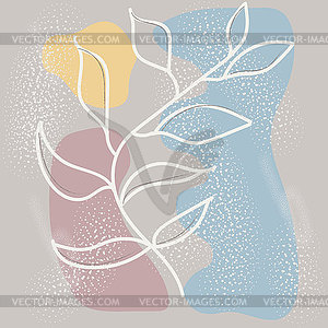 Creative universal aesthetic floral card, abstract - vector clip art