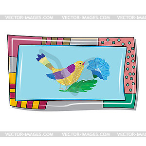 Card with cute decorative animal in original - stock vector clipart