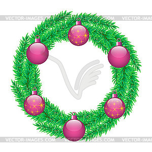 Christmas wreath. Retro abstract banner with - vector clipart