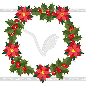 Christmas wreath. Retro abstract banner with - color vector clipart