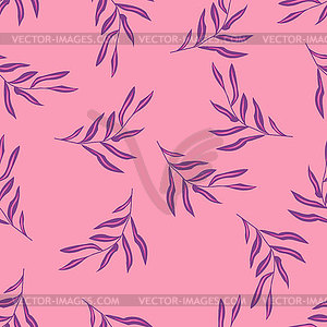 Seamless pattern with exotic leaves on bright - vector image