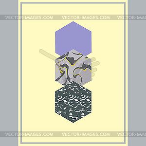 Abstract composition with textured geometric - vector image