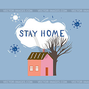 Stay home. Concept coronavirus isolation period . St - royalty-free vector image