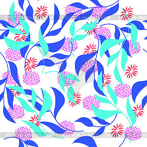 Floral seamless pattern. Flowers and leaves. - vector clip art