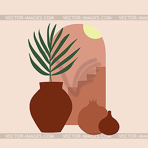 Mediterranean structure, dwelling, house. Elements - vector image
