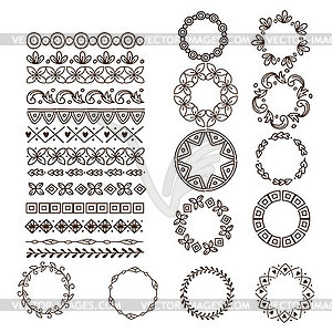 Ornaments, pattern brushes for design, decoration o - vector clip art