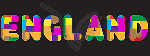 Word England, concept written in colorful abstract - vector clipart