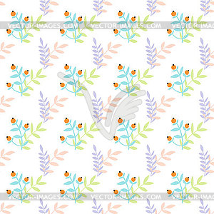 Seamless pattern of exotic hand-drawn plants, desig - vector image