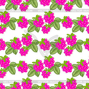 Seamless pattern with berries and leaves of fabulou - vector clip art