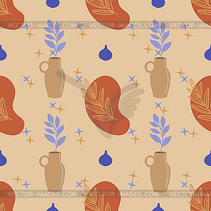 Seamless abstract pattern with stylish ceramic - vector clip art