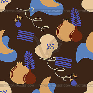 Abstract seamless stylish pattern: night sky, stars - vector clip art