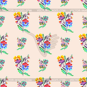 Seamless pattern with bright summer flower - vector image
