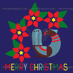 Merry Christmas and happy new year gifts. Stylized - vector clipart