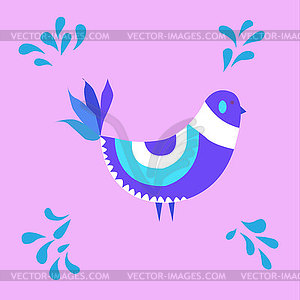Fantastic bird in Scandinavian style folk art for - vector clip art