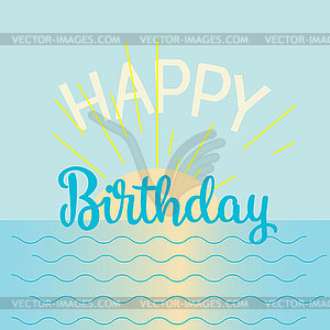 Happy birthday inscription text banner on backgroun - vector clip art