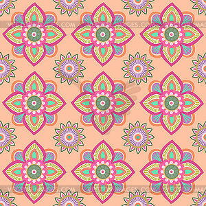 Hand-drawn ornamental seamless pattern in medieval - vector clipart