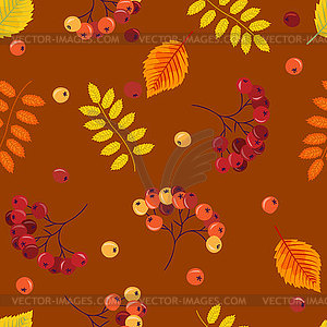 Seamless pattern with beautiful autumn leaves and - vector image