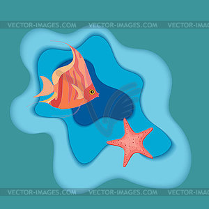 Modern abstract 3D background in style of paper - vector image