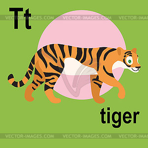 Beautiful striped dangerous tiger, wonderful - vector clipart