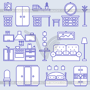 Furniture line icon design - vector image