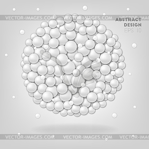 White abstract circles in sphere - vector clipart