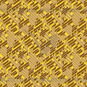 Golden labyrinth background - vector clip art