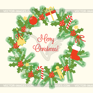 Christmas wreath - vector clipart