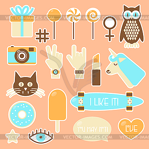 Sticker fashion badges - vector clip art