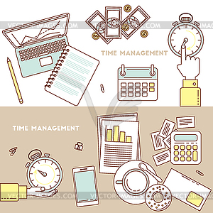 Time management banners - vector clipart