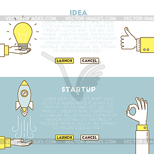 Start up line design - vector clip art