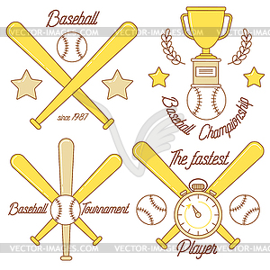 Бейсбол линия дизайн логотипа - стоковый клипарт