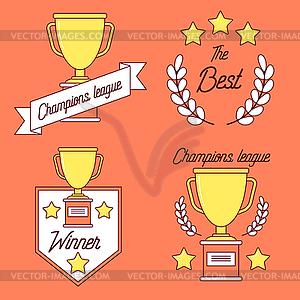 Champions league logotype set - vector image